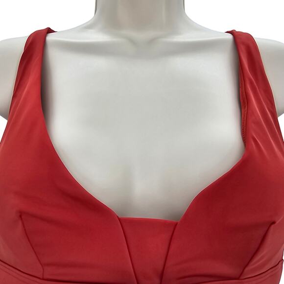 Andie Swim Womans size L The Tahiti Bikini Top in Chili Pepper V-Neck Sport NEW - Picture 2 of 7